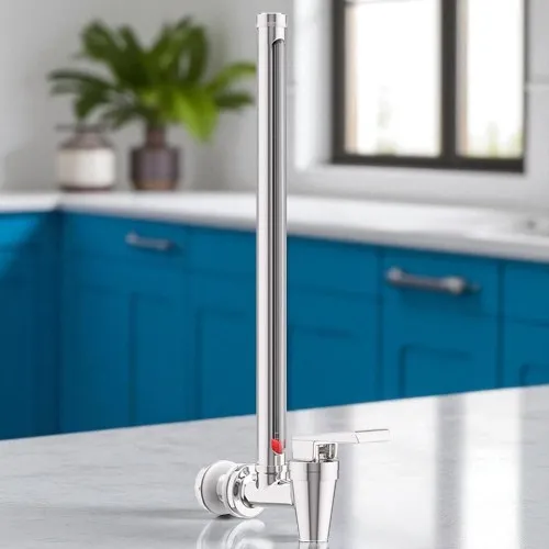 Grifo con medidor de nivel de acero inoxidable de 10”